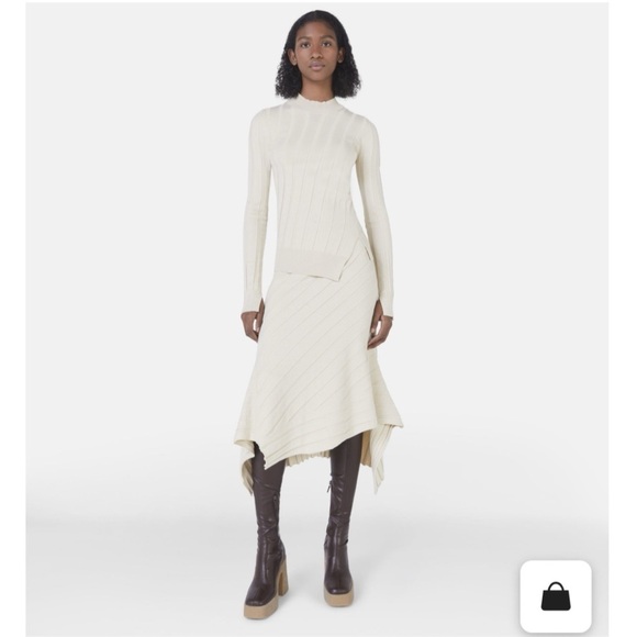 NWT Stella McCartney wide ribbed knit skirt midi size S FW23 - Picture 2 of 9